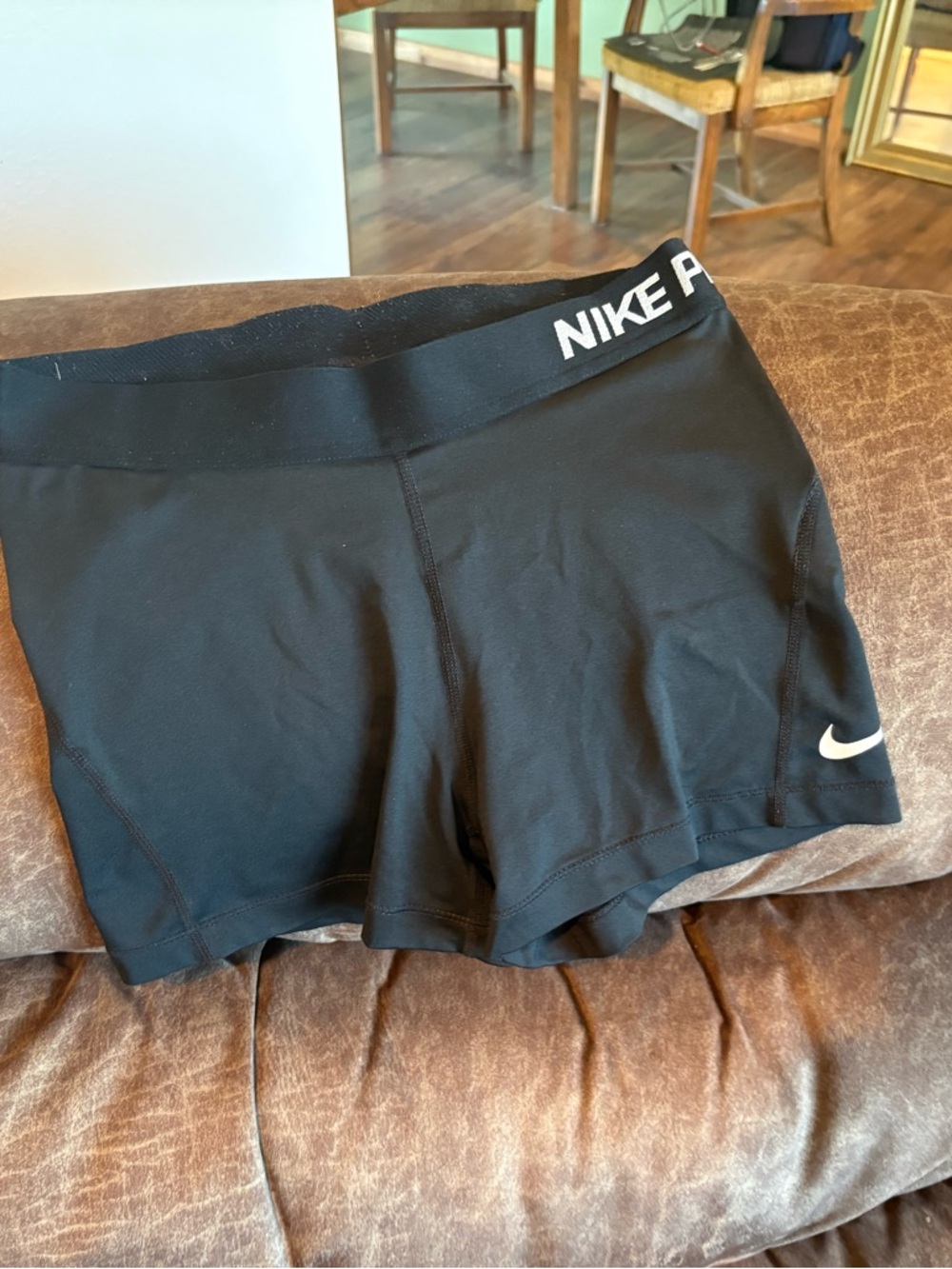 Nike Black Women's Active Bike Shorts with White Swoosh